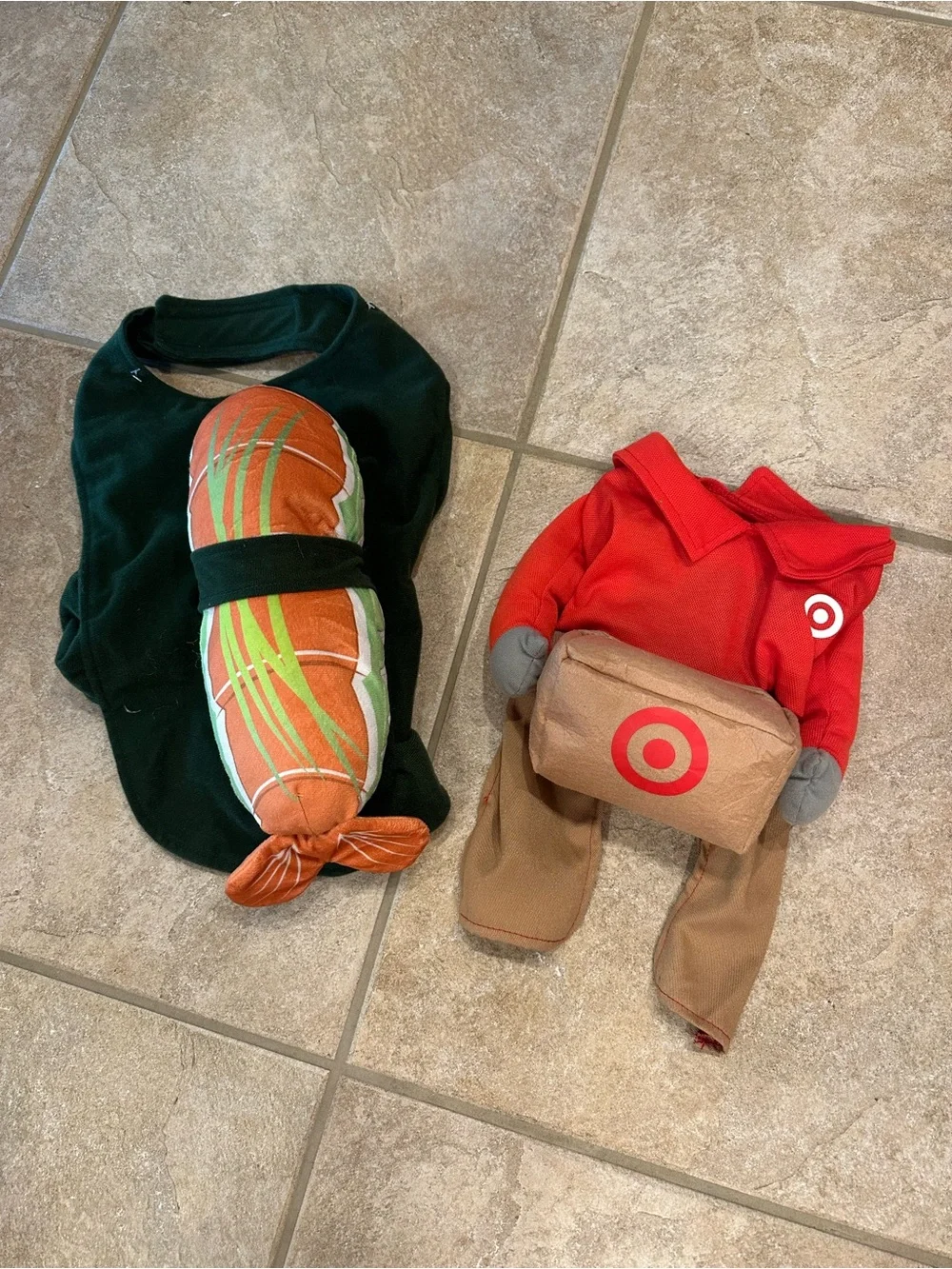 Target Red Delivery Man with Tan Package and Sushi Doh Halloween Costume Bundle